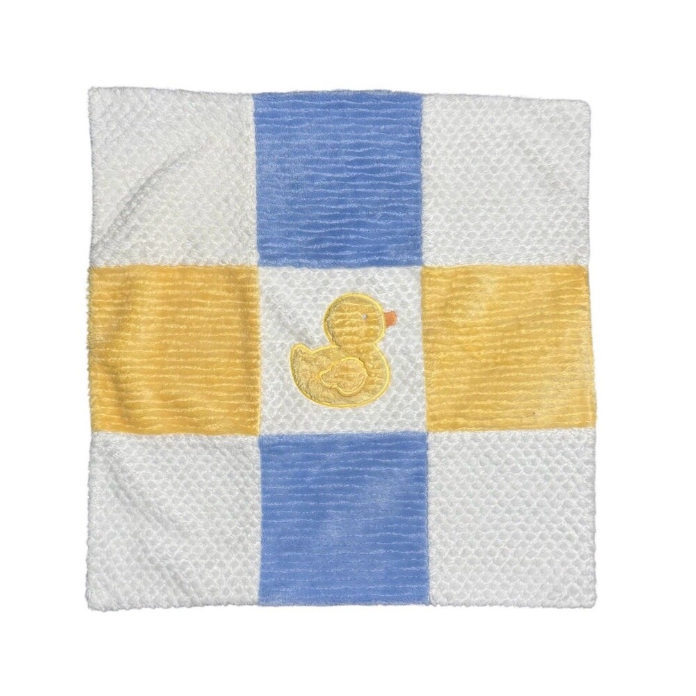 Vintage Carter s Duckie Baby Blanket Yellow Blue 15x15